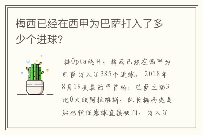 梅西已经在西甲为巴萨打入了多少个进球？