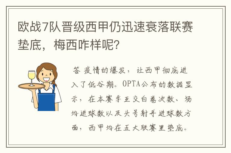 欧战7队晋级西甲仍迅速衰落联赛垫底，梅西咋样呢？