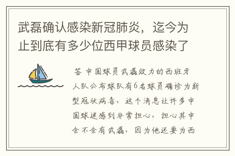 武磊确认感染新冠肺炎，迄今为止到底有多少位西甲球员感染了新冠病毒？