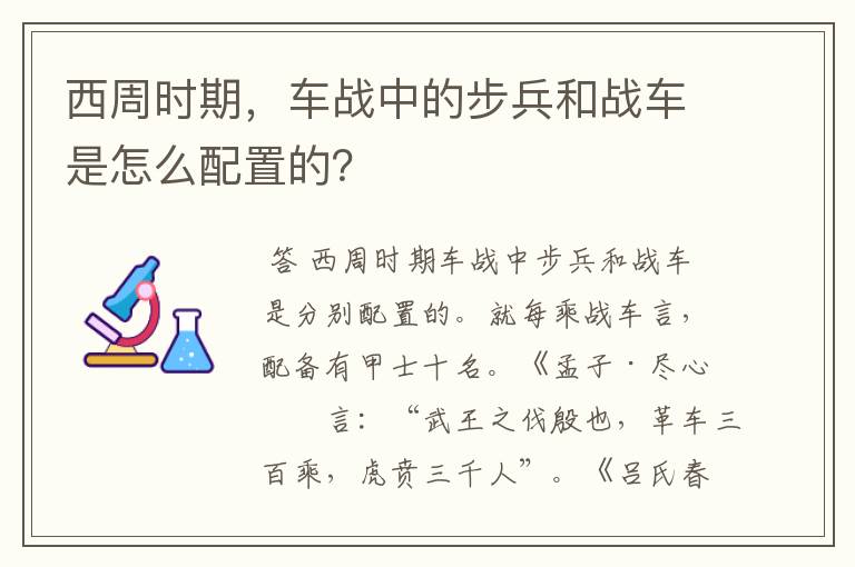 西周时期，车战中的步兵和战车是怎么配置的？