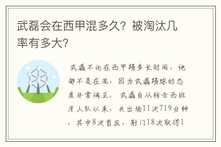 武磊会在西甲混多久？被淘汰几率有多大？