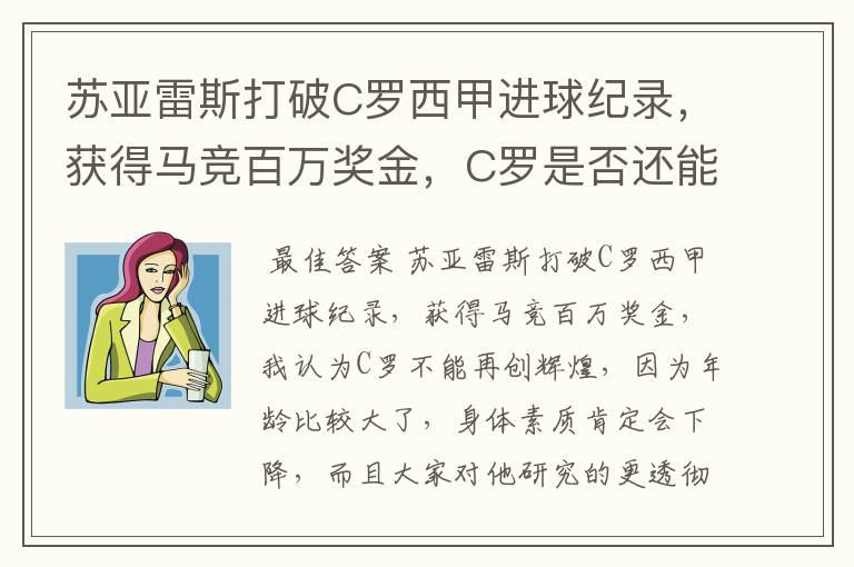 苏亚雷斯打破C罗西甲进球纪录，获得马竞百万奖金，C罗是否还能再创辉煌？