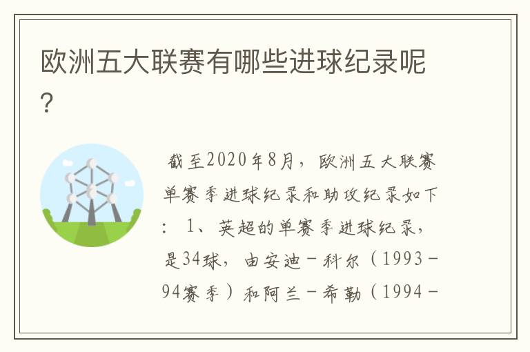 欧洲五大联赛有哪些进球纪录呢？