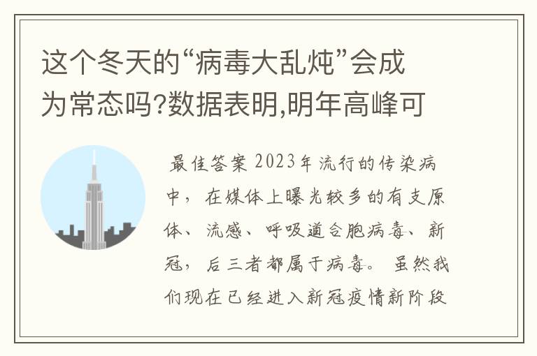 这个冬天的“病毒大乱炖”会成为常态吗?数据表明,明年高峰可能更高