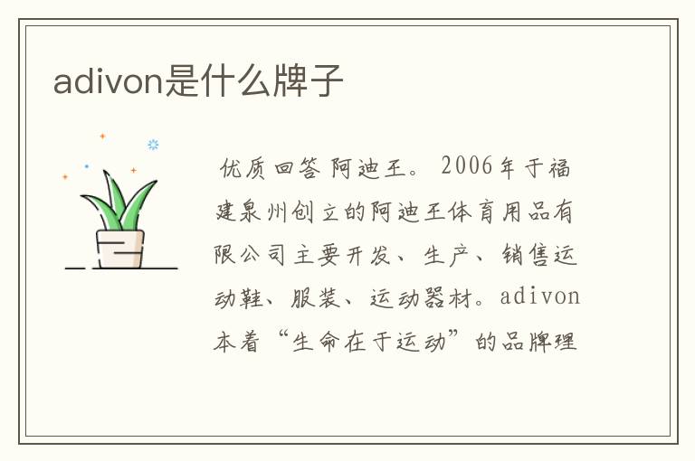 adivon是什么牌子