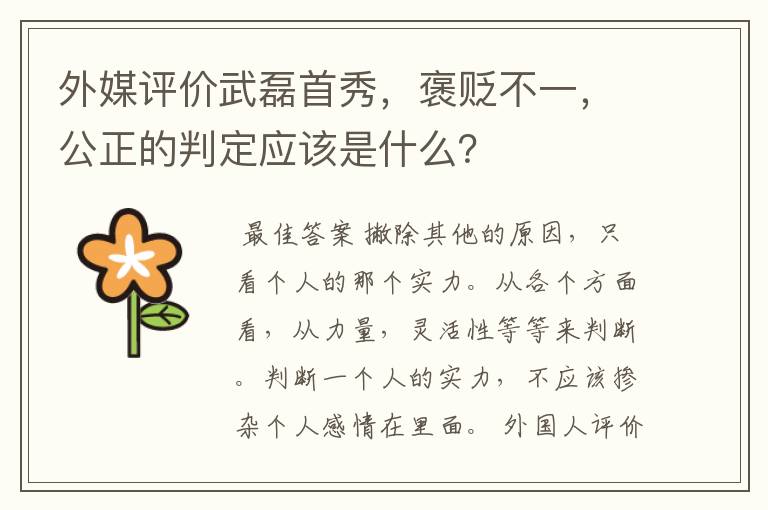 外媒评价武磊首秀，褒贬不一，公正的判定应该是什么？