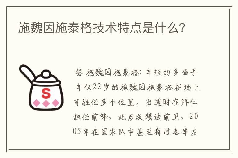 施魏因施泰格技术特点是什么？