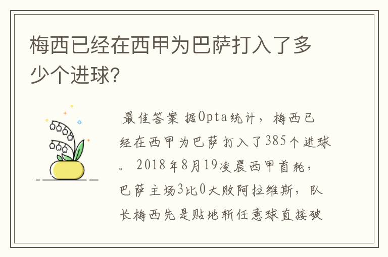 梅西已经在西甲为巴萨打入了多少个进球？