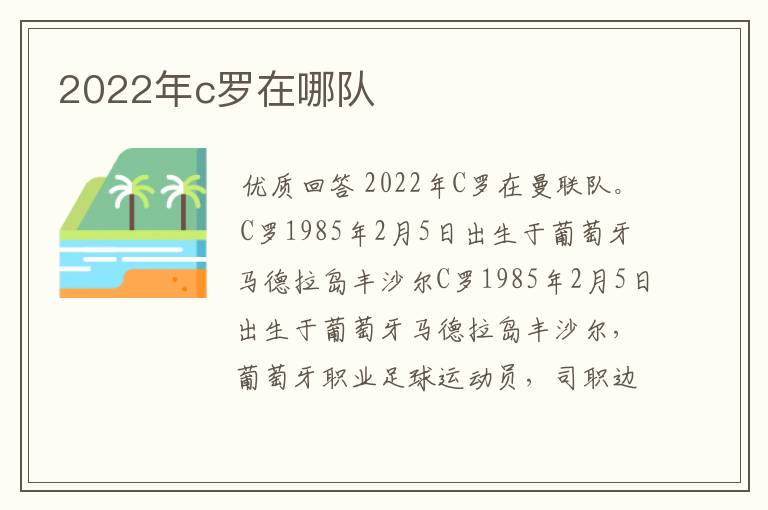 2022年c罗在哪队