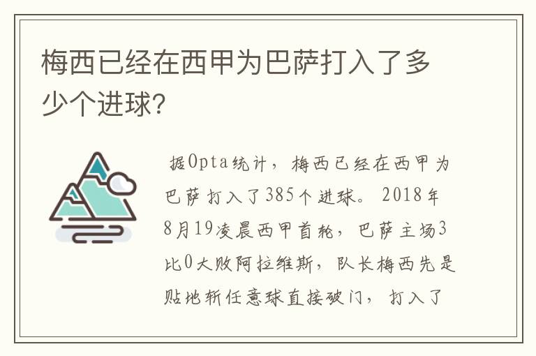 梅西已经在西甲为巴萨打入了多少个进球？