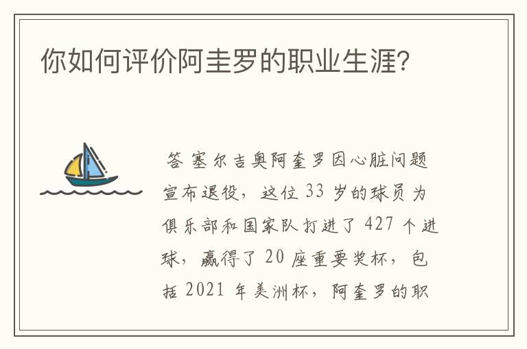 你如何评价阿圭罗的职业生涯？