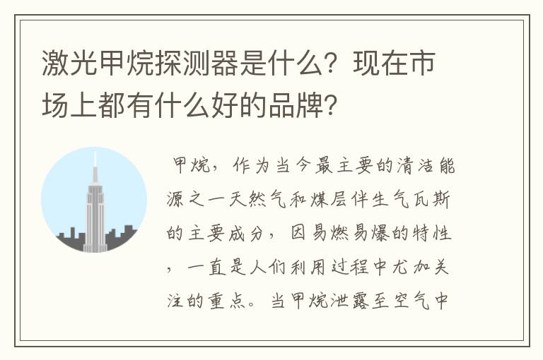 激光甲烷探测器是什么？现在市场上都有什么好的品牌？