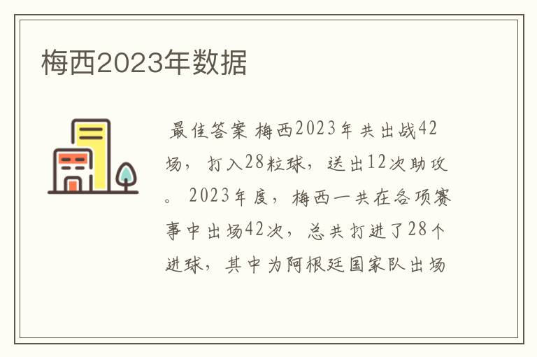 梅西2023年数据