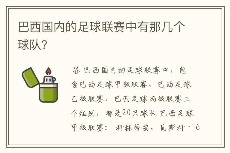 巴西国内的足球联赛中有那几个球队？