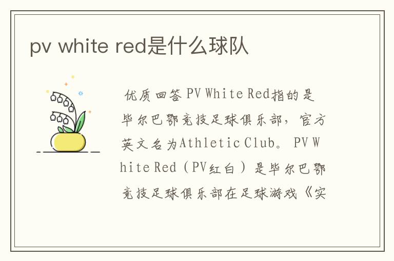 pv white red是什么球队