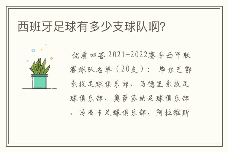 西班牙足球有多少支球队啊？