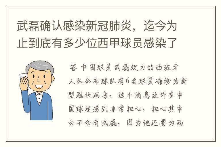 武磊确认感染新冠肺炎，迄今为止到底有多少位西甲球员感染了新冠病毒？