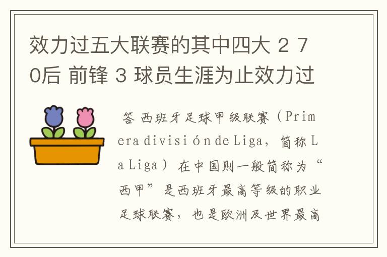 效力过五大联赛的其中四大 2 70后 前锋 3 球员生涯为止效力过8支球队 4 其中一联赛拿过联赛冠军 5 欧冠冠