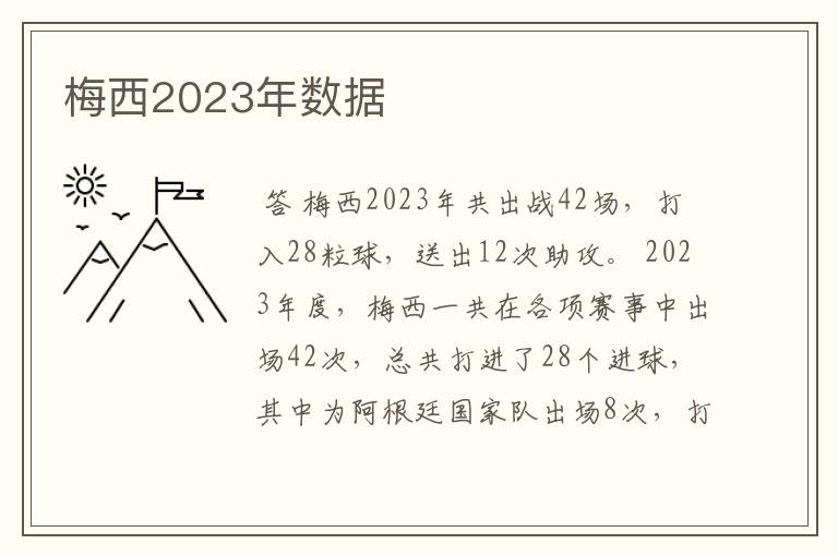 梅西2023年数据