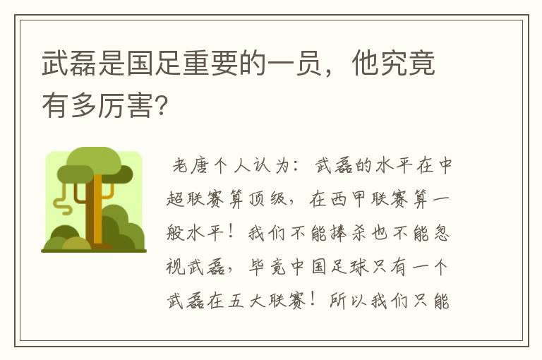 武磊是国足重要的一员，他究竟有多厉害?