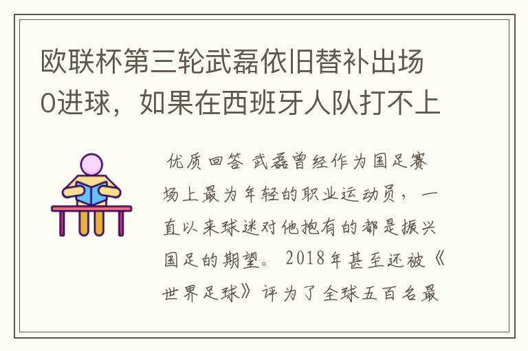 欧联杯第三轮武磊依旧替补出场0进球，如果在西班牙人队打不上主力，他会转会吗？