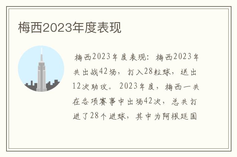 梅西2023年度表现