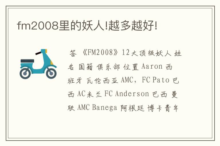 fm2008里的妖人!越多越好!