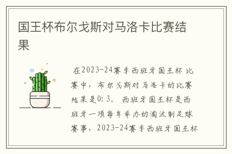 国王杯布尔戈斯对马洛卡比赛结果