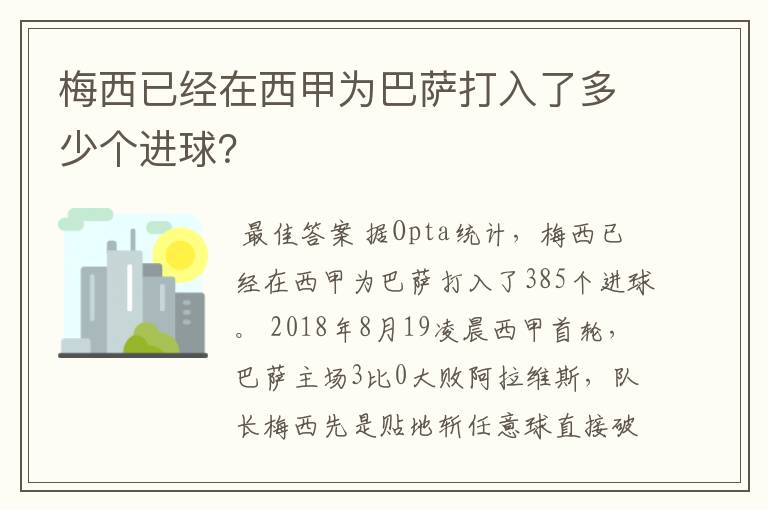 梅西已经在西甲为巴萨打入了多少个进球？