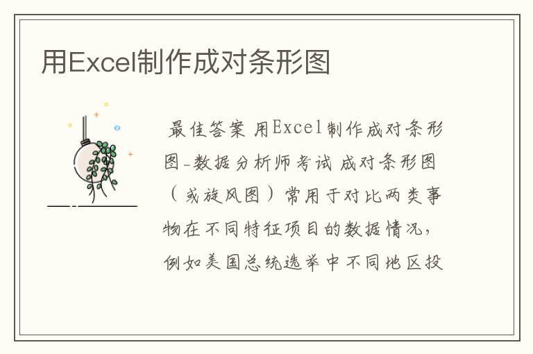 用Excel制作成对条形图