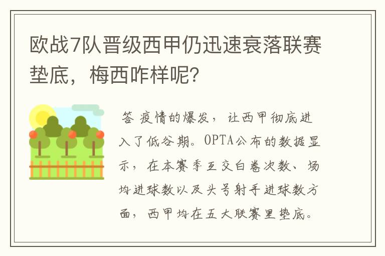 欧战7队晋级西甲仍迅速衰落联赛垫底，梅西咋样呢？