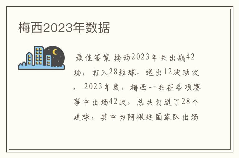 梅西2023年数据