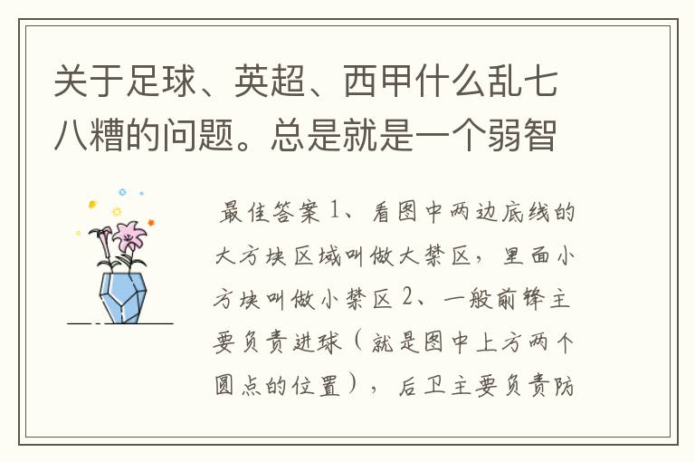 关于足球、英超、西甲什么乱七八糟的问题。总是就是一个弱智新手的N问。