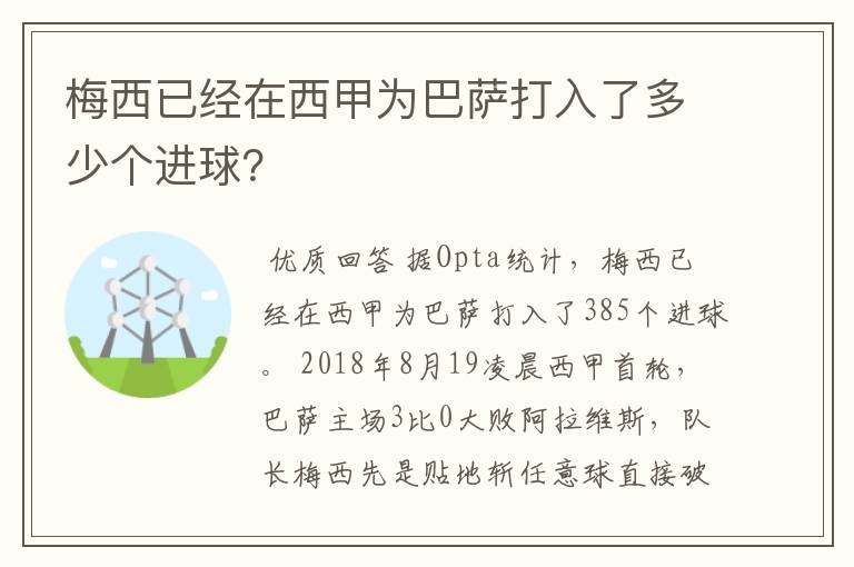 梅西已经在西甲为巴萨打入了多少个进球？