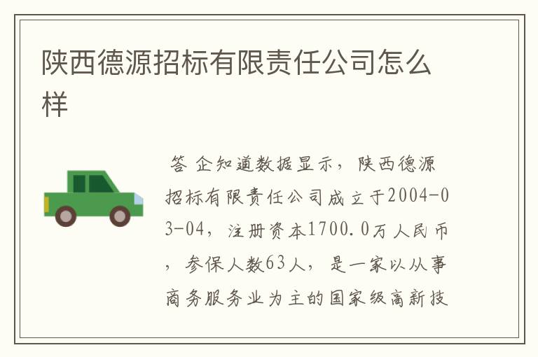 陕西德源招标有限责任公司怎么样