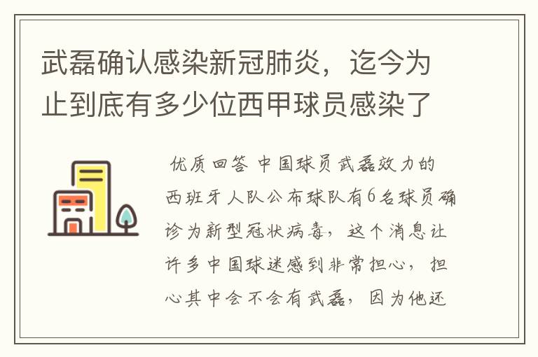 武磊确认感染新冠肺炎，迄今为止到底有多少位西甲球员感染了新冠病毒？