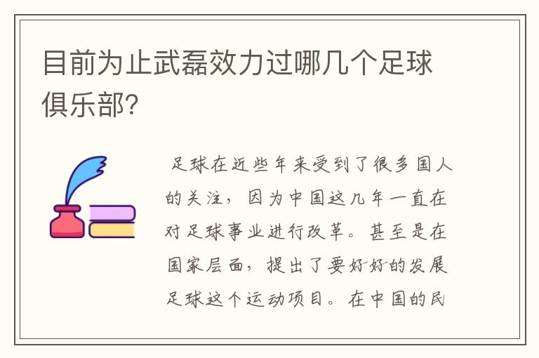 目前为止武磊效力过哪几个足球俱乐部？