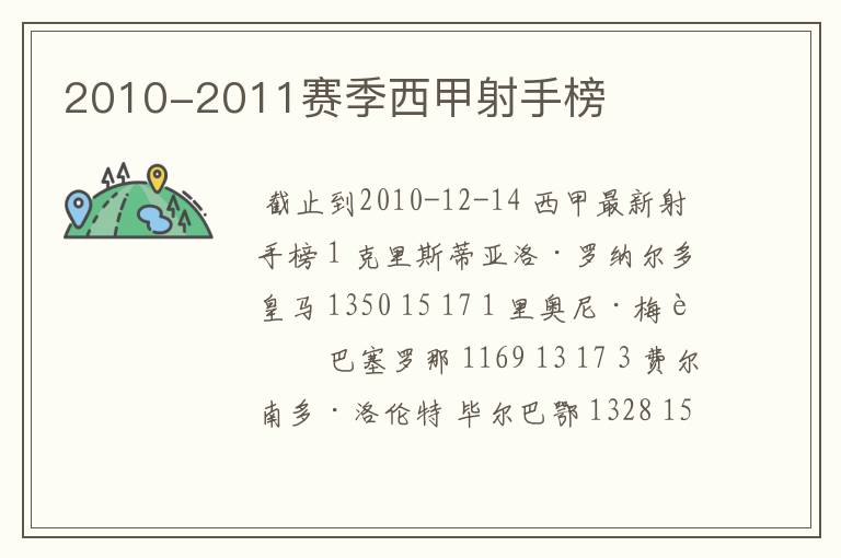 2010-2011赛季西甲射手榜