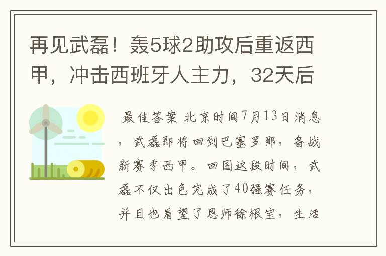 再见武磊！轰5球2助攻后重返西甲，冲击西班牙人主力，32天后首秀