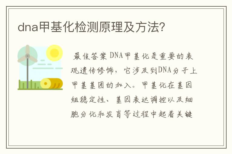 dna甲基化检测原理及方法？