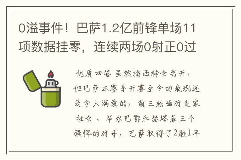 0溢事件！巴萨1.2亿前锋单场11项数据挂零，连续两场0射正0过人