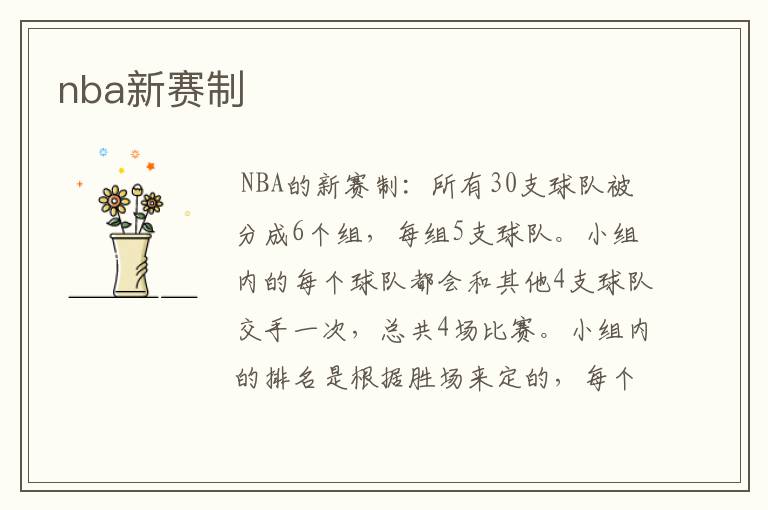 nba新赛制