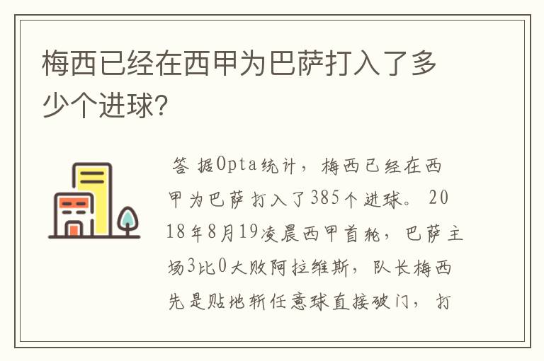 梅西已经在西甲为巴萨打入了多少个进球？