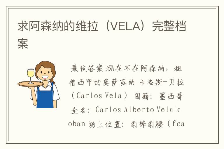 求阿森纳的维拉（VELA）完整档案