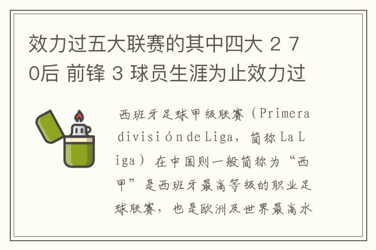 效力过五大联赛的其中四大 2 70后 前锋 3 球员生涯为止效力过8支球队 4 其中一联赛拿过联赛冠军 5 欧冠冠