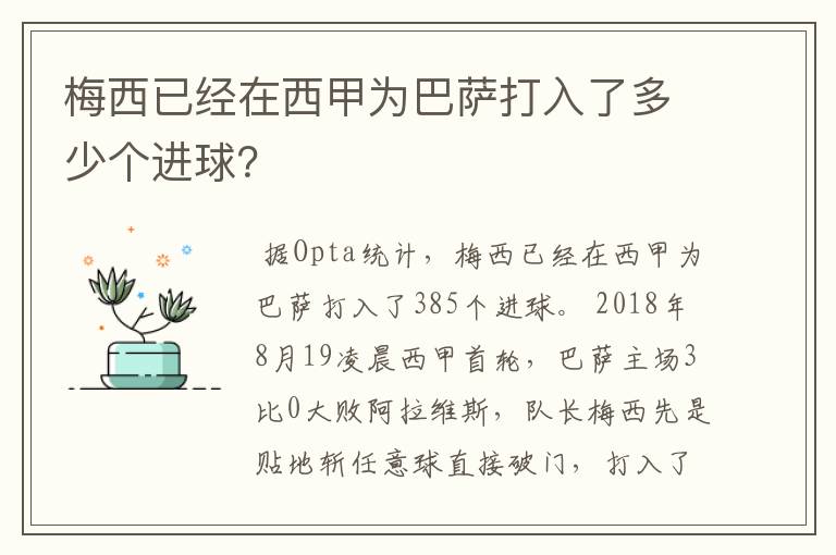 梅西已经在西甲为巴萨打入了多少个进球？