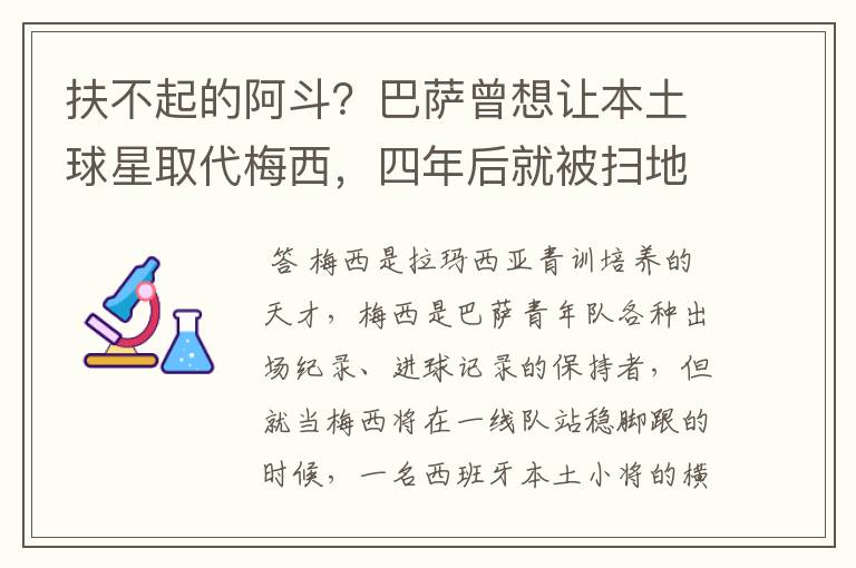 扶不起的阿斗？巴萨曾想让本土球星取代梅西，四年后就被扫地出门