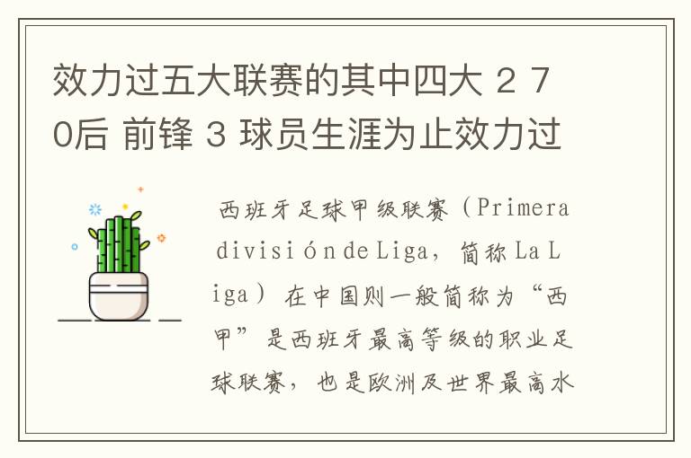 效力过五大联赛的其中四大 2 70后 前锋 3 球员生涯为止效力过8支球队 4 其中一联赛拿过联赛冠军 5 欧冠冠