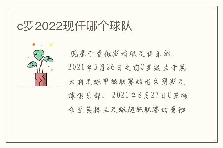 c罗2022现任哪个球队