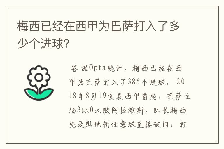 梅西已经在西甲为巴萨打入了多少个进球？